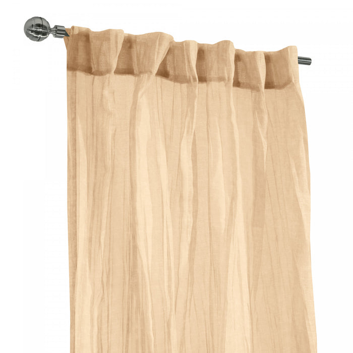 Panneau de rideau transparent Paloma abricot à double têtes d’Habitat - 52 x 63