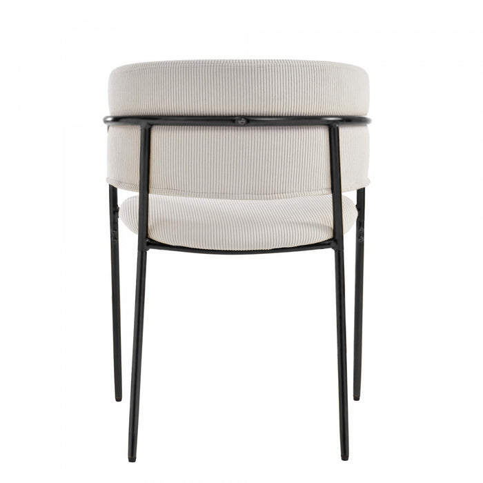 Ethan Ensemble de 4 chaises d’appoint modernes avec assise en velours cotele, pieds inclines et pieds reglables, beige