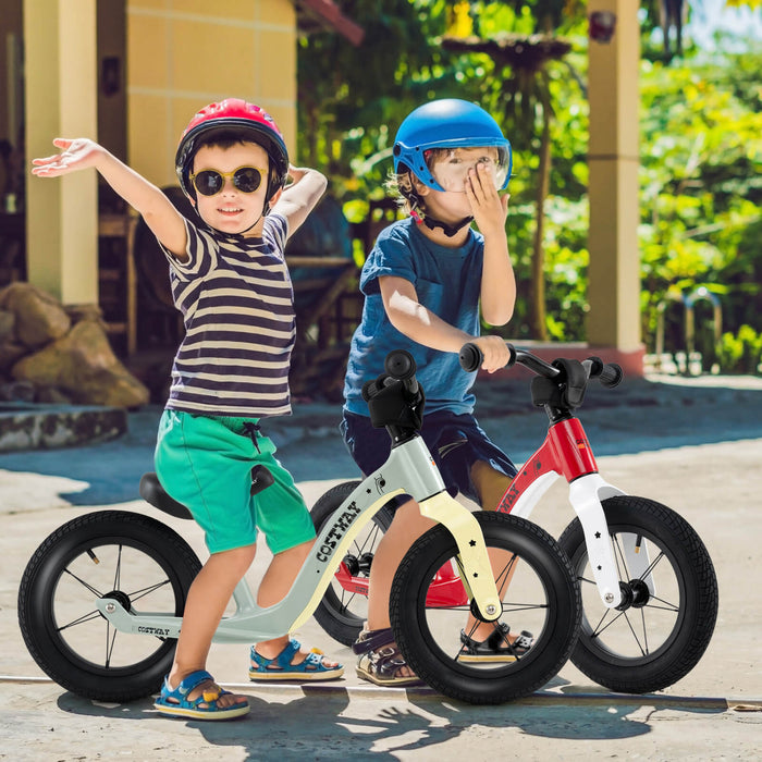 Costway 12 Pouces Magnesium Tout-petit Equilibre Velo Sans Pedale Formation Tout-petit Equilibre Velo Rouge