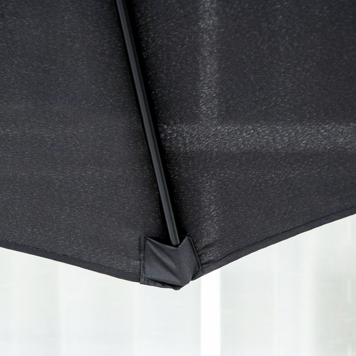 Outsunny Parasol De Terrasse Avec Manivelle De 10' X 8', Noir