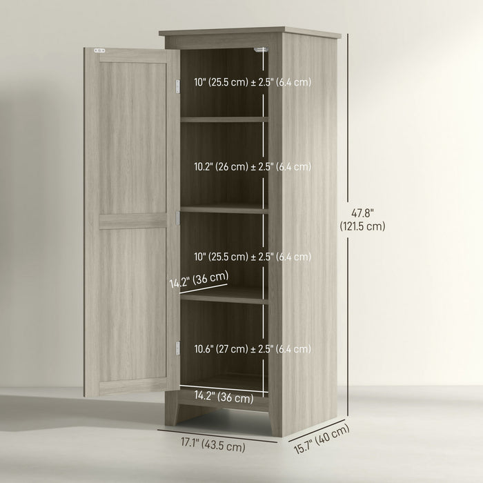 HOMCOM Garde-manger de cuisine autoportant, armoire de rangement, gris