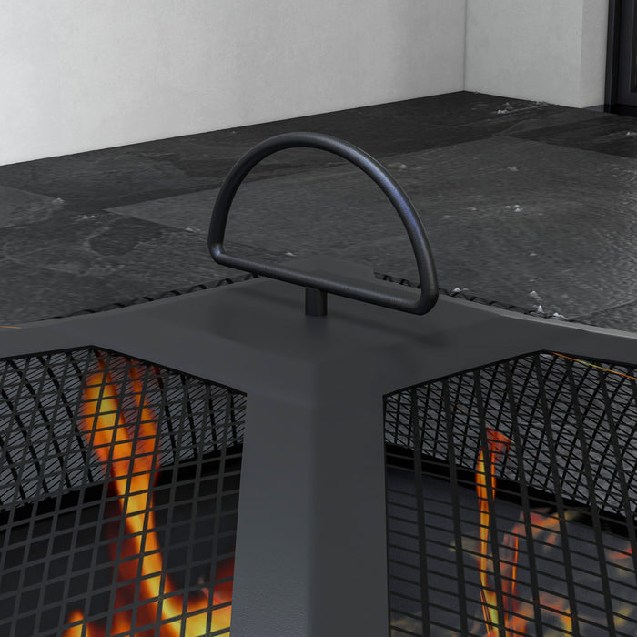 Outsunny Table Basse Pour Foyer, Foyer A Bois Avec Carreaux De Ceramique