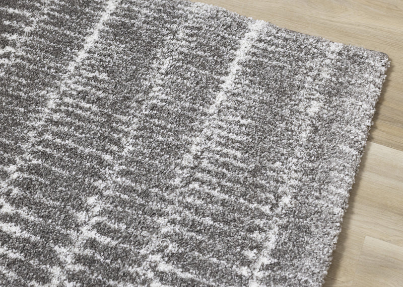Carpette douce à motif de rangées de rayures - 7 pi 10 po x 10 pi 10 po