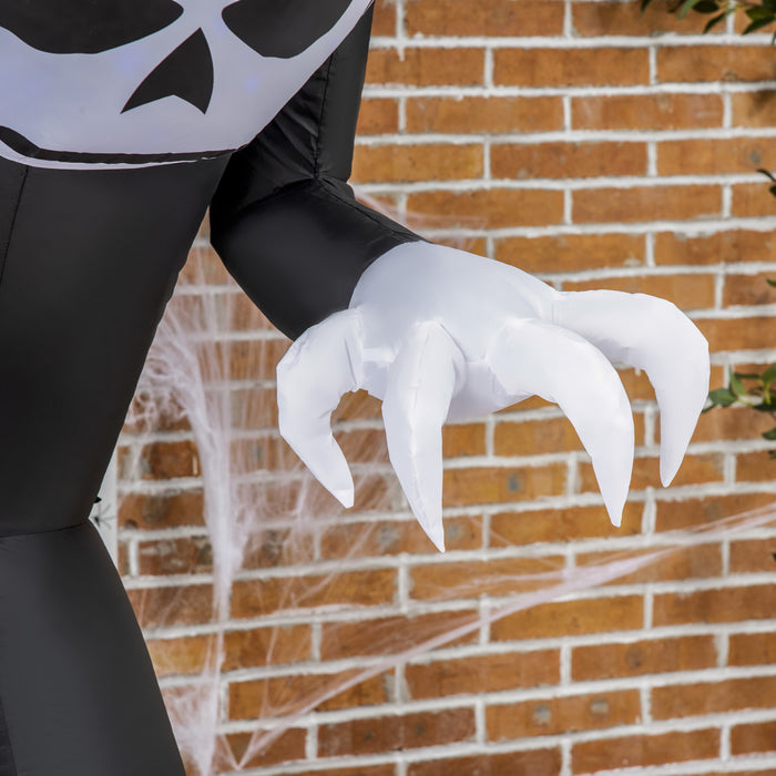 Outsunny Fantome A Tete Ronde Halloween Gonflable De 7 Pieds Avec Led