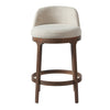 Amelia Ergonomic Rubberwood Counter Height Bar Stool Set of 2 with Upholstered Fabric,Walnut | Amelia – Lot de 2 tabourets de bar de hauteur comptoir ergonomiques en bois d’hevea avec revetement en tissu, finition noyer
