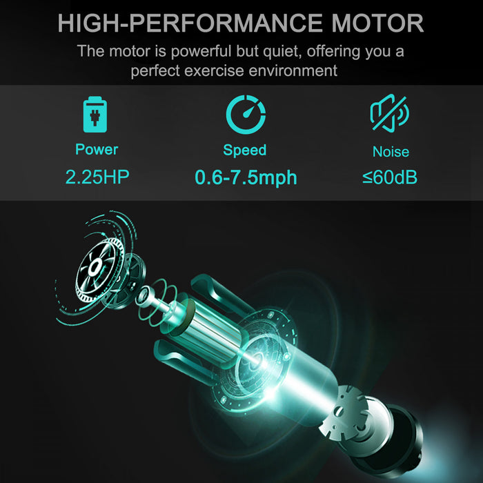 Machine De Course Electrique De Marque Superfit De 2,28 Cv Tapis De Course Avec Haut-parleur Bluetooth Controle Via Une Application