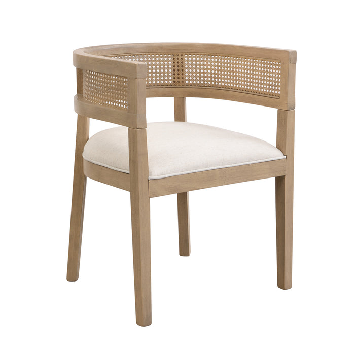 Ensemble De 2 Chaises De Salle À Manger Lance Avec Dossier En Rotin Et Siège En Forme De U - Frêne Naturel