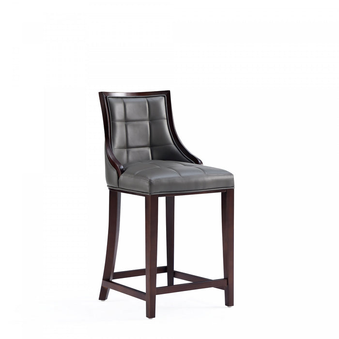 Tabouret de comptoir traditionnel en bois Fifth Avenue avec assise rembourree, graphite - Lot de 2