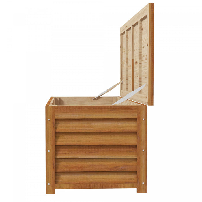 Outsunny Coffre De Terrasse 292l Avec 2 Charnieres De Securite Marron Clair