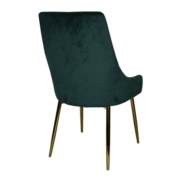 Chaise d'appoint de salle a manger Callan en velours vert foret (ens. de 2)