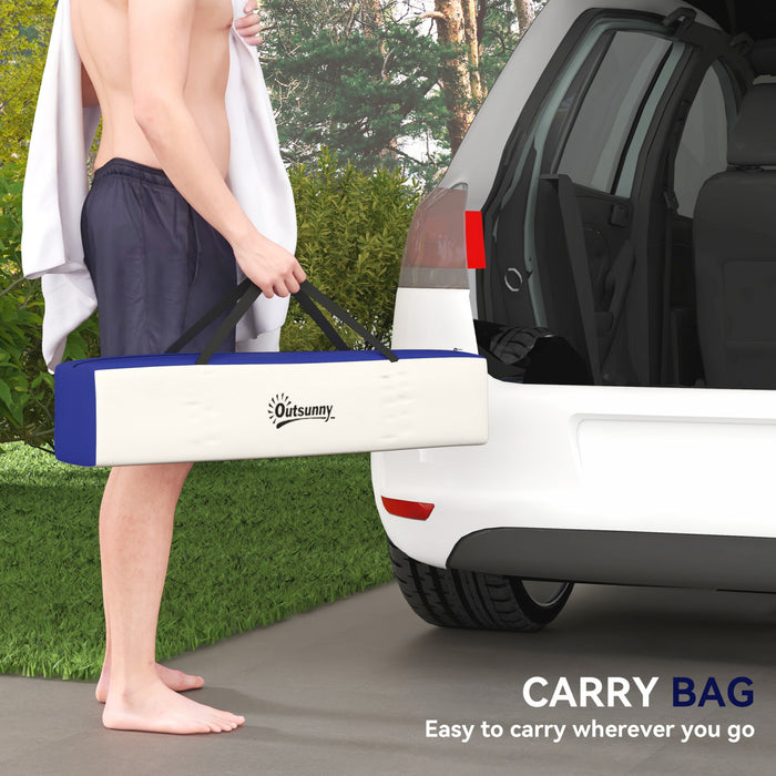 Tente de Douche de Camping Outsunny avec Sac de Douche Solaire et Sac de Transport, Bleu