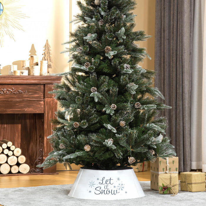 Homcom Collier De Sapin En Metal 26 Po, Couverture De Base De Sapin, Blanc