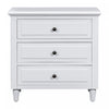 U_Style 28 Inch Painted Nightstand with 3 Smooth-Glide Drawers and Rubberwood Legs, White | U_Style Table de Nuit Peinte 28 po avec 3 Tiroirs a Glissiere Douce et Pieds en Bois de Caoutchouc, Blanc