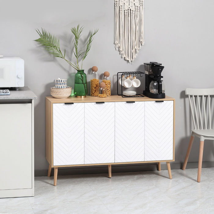 HOMCOM Buffet 47\" avec Etageres Reglables, Naturel