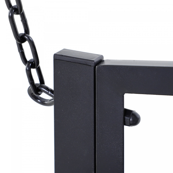Outsunny 50\" Balancoire De Porche Banc Suspendu Chaise De Planeur D'exterieur Avec Chaine Noir