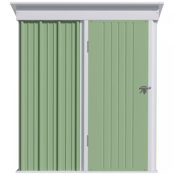 Outsunny Abri De Jardin Exterieur En Acier 5' X 3', Petit Abri De Jardin Avec Etagere Reglable, Cadenas Et Gants Pour Tondeuse A Gazon, Outil, Velo, Moto, Terrasse, Pelouse, Vert
