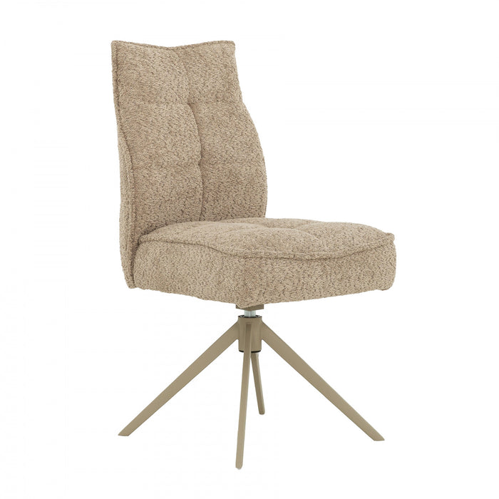 Chaise de salle a manger pivotante Elowen rembourree taupe (ens. de 2)
