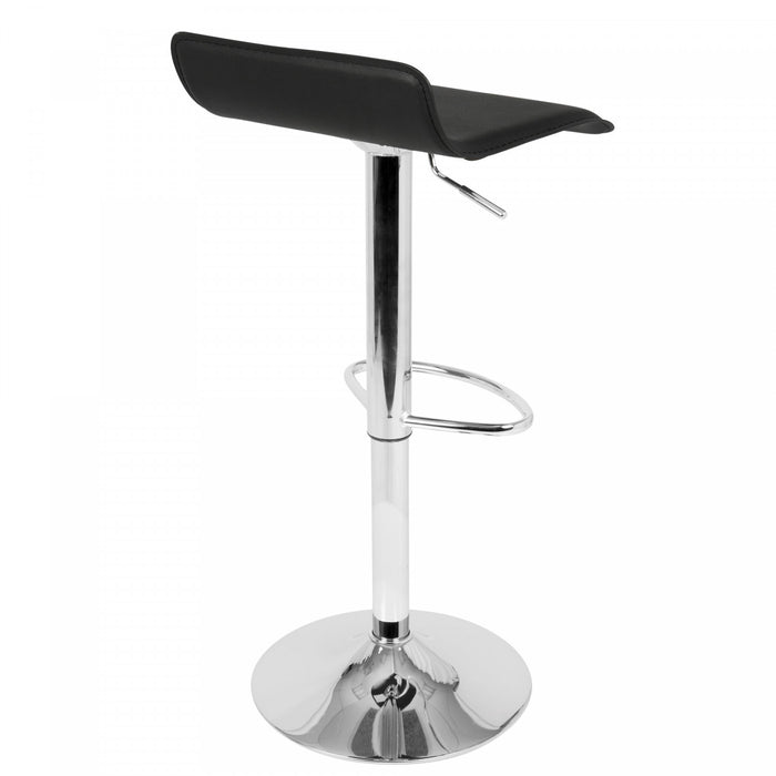Tabouret pivotant contemporain Ale à hauteur réglable en tissu noir - ensemble de 2