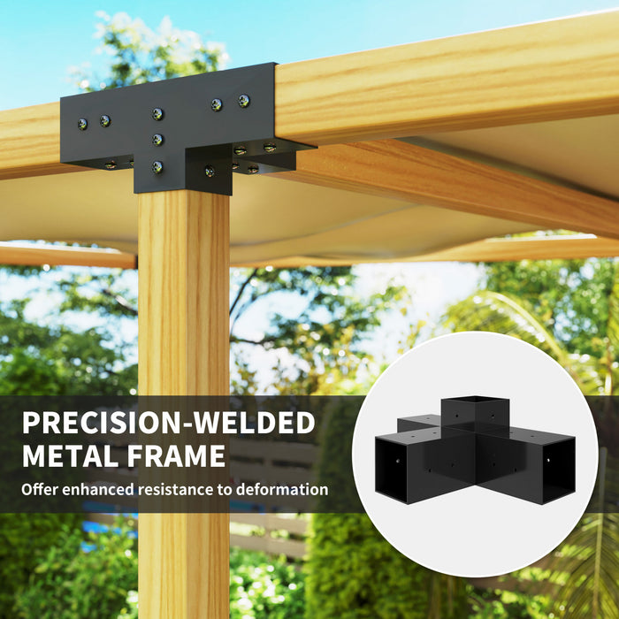 Kit de Supports Pergola Outsunny 12 Pieces pour Poteaux 4x4 (Reel 9,2 cm x 9,2 cm)