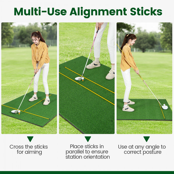 Costway 5 X 4 Ft Golf Hitting Mat Artificiel Interieur Exterieur Turf Golf Training Mat 27 Mm