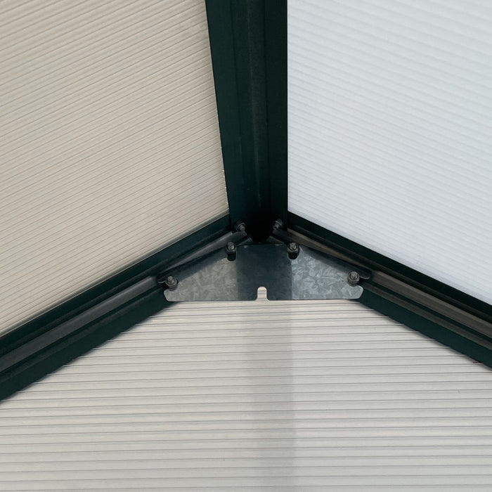 Outsunny Serre En Polycarbonate Avec Porte, Gouttiere, Aeration, Vert