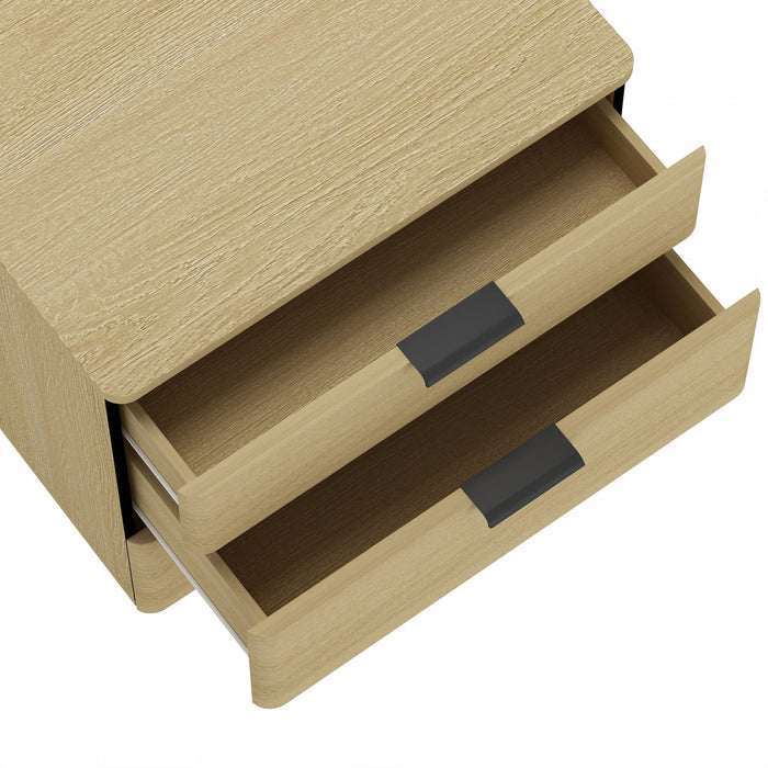 Table de nuit moderne Payton 66 cm en chene naturel (3 tiroirs)