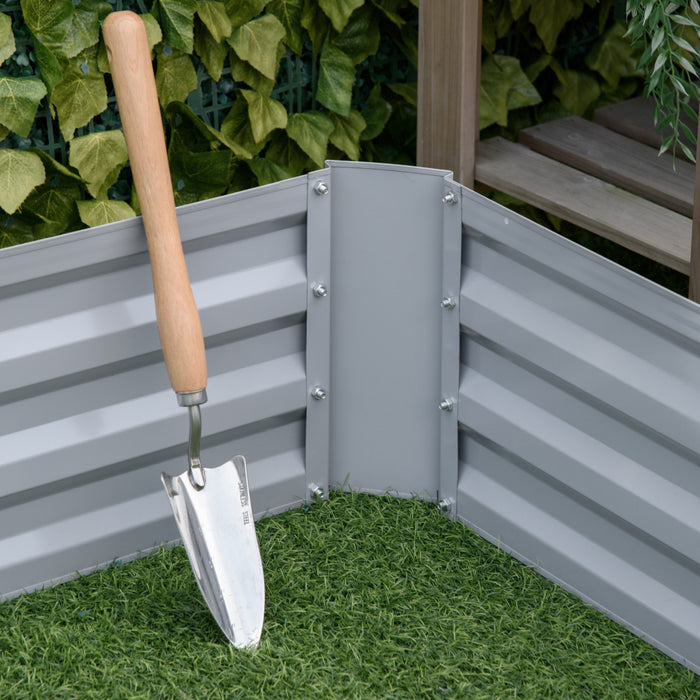 Outsunny - Jardiniere Surelevee Pour Fleurs - Lot De 2 - Gris