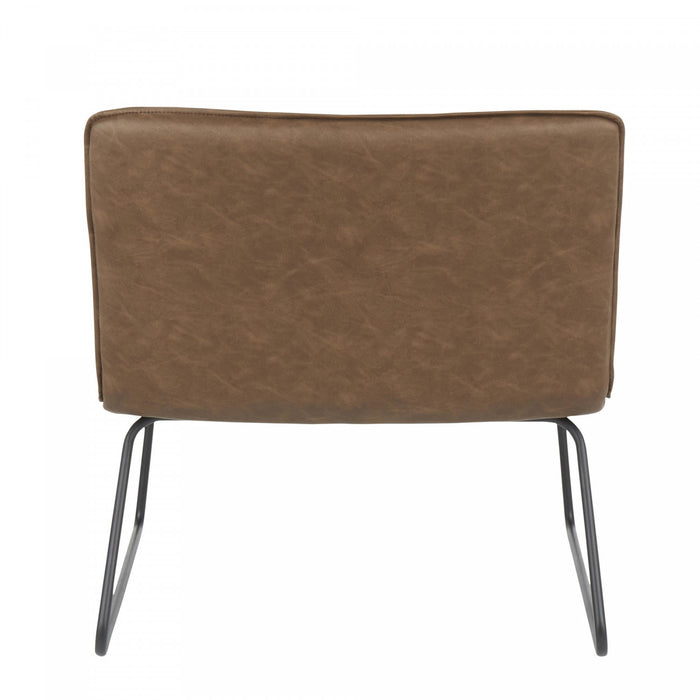 Chaise d’appoint industrielle Casper en similicuir - espresso