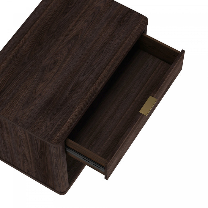 Table de nuit moderne Evelyn 32\" en brun (1 tiroir)