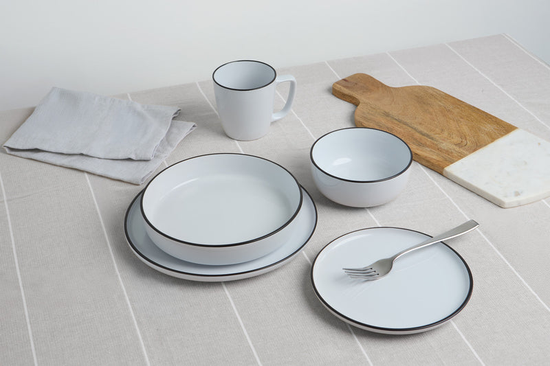 Cena Home Ensemble de 4 Bols a Soupe ou Pates, Style Bistro en Gres de 20 cm