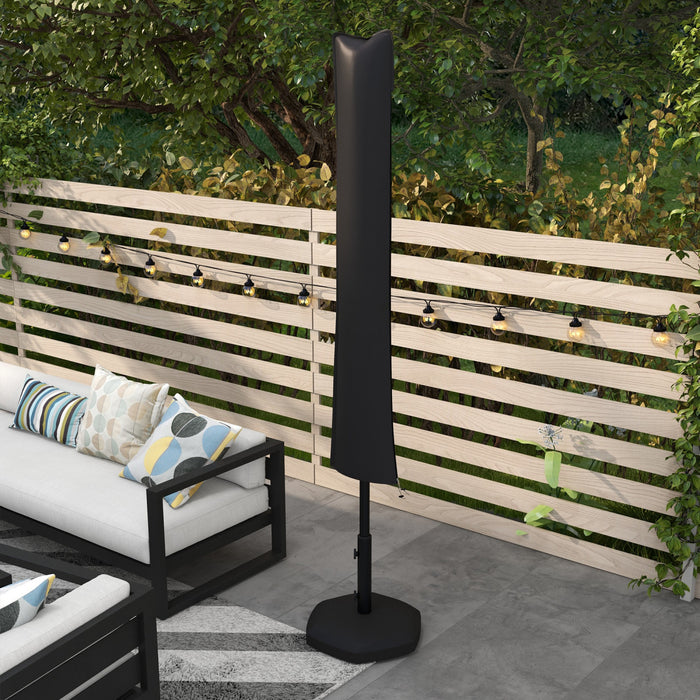 Housse pour parasol Outsunny, protection pour parasol deporte avec fermeture eclair, noir