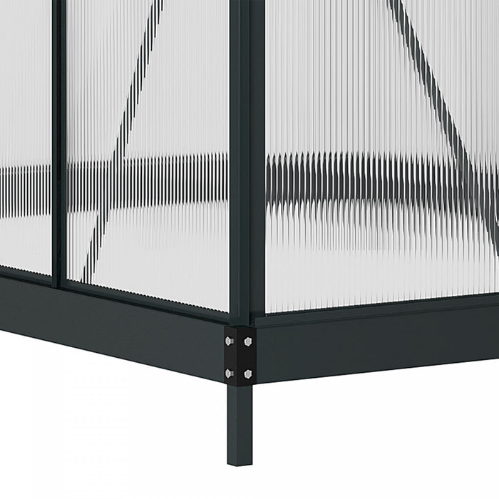 Outsunny Serre Chaude De Jardin De Plain-pied Avec Porte Coulissante