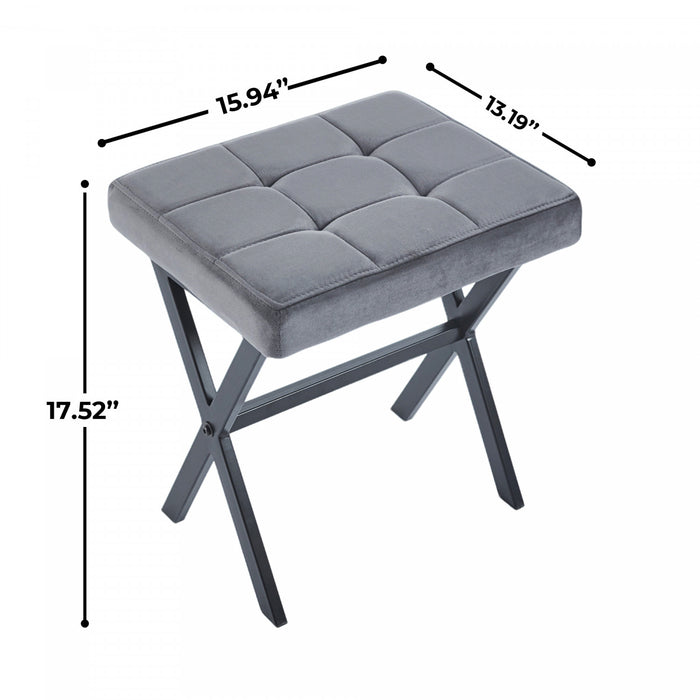 Tabouret d’appoint polyvalent Owen avec pieds en metal, couleur gris