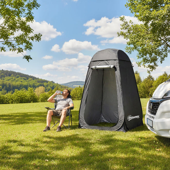 Outsunny Tente de Douche Pop-Up, Abri Prive pour Se Changer en Exterieur, Noir