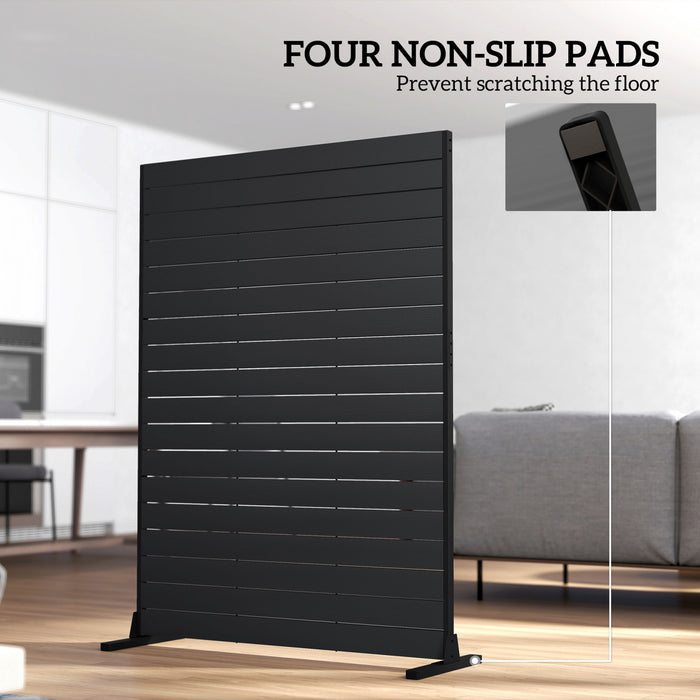 Paravent Exterieur Outsunny, Panneau Decoratif HDPE, Noir