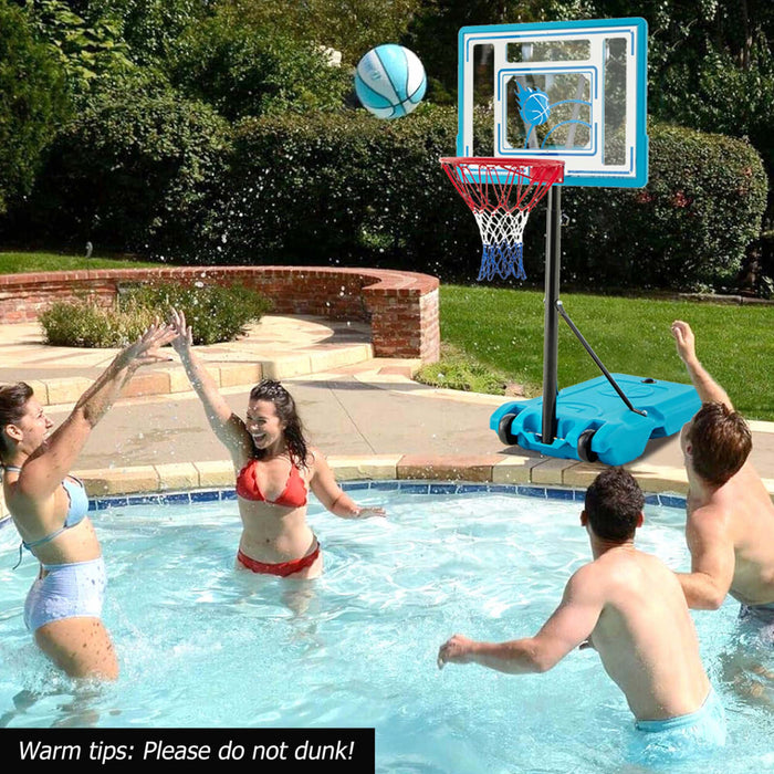 Costway Pool Basketball Hoop 3.8-4.4 Ft Basketballgoal Systeme Reglable En Bord De Piscine
