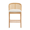 Tatti Rubber Wood Counter Stools with Cane Back Set of 4,Beige | Tatti – Lot de 4 tabourets de comptoir en bois d’hevea avec dossier en cannage, couleur beige