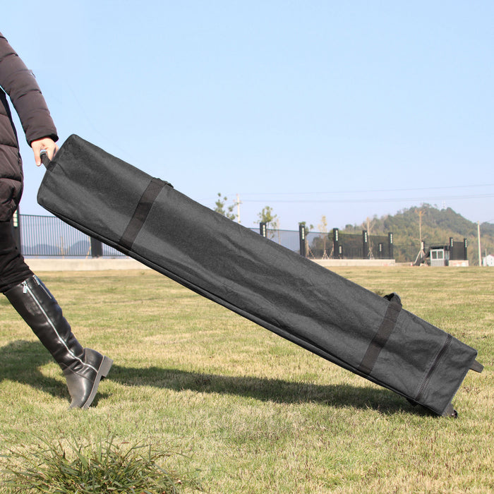 Outsunny 9.8' X 9.8' Pop Up Gazebo Tente Pliable Avec Sac De Transport Et Roues 4 Sacs De Poids Pour Les Jambes Et 3 Niveaux De Hauteur Ajustable Pour L'exterieur Le Jardin Le Patio Bleu Marine