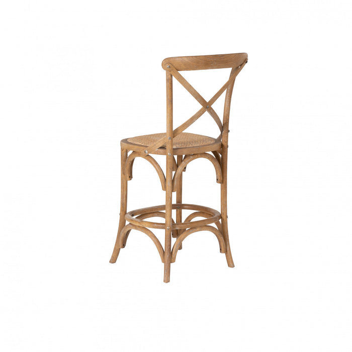 Tabouret Roxy de hauteur comptoir en bois massif - gris