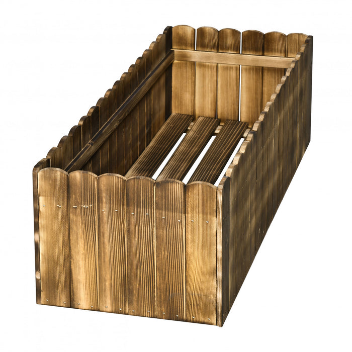 Outsunny Lit De Jardin Sureleve Avec Trous De Drainage, Naturel