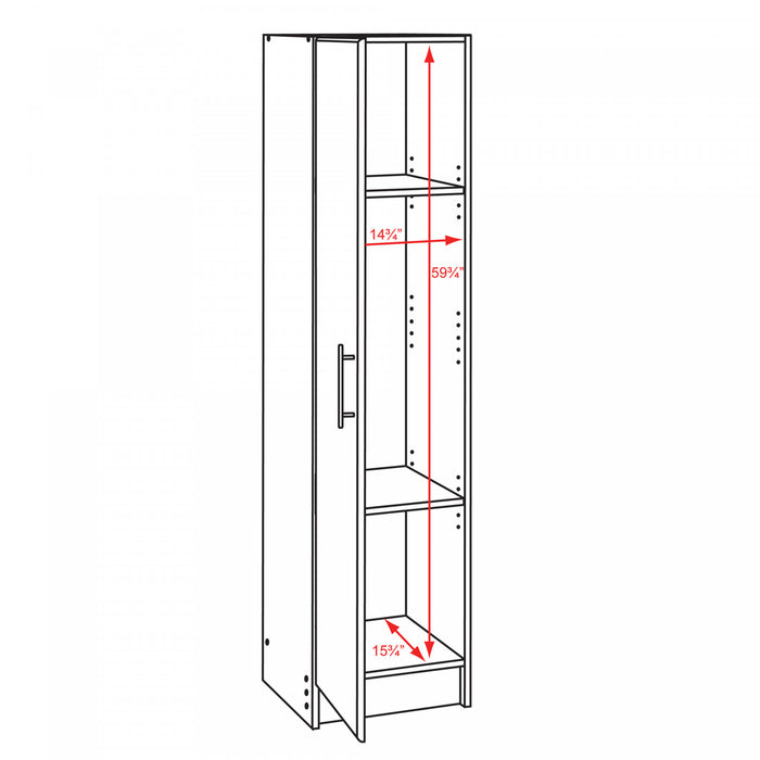 Armoire étroite Elite de 16 po - blanche