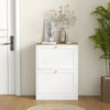 HOMCOM Slim Shoe Cabinet with 2 Flip Drawers Adjustable Shelves White