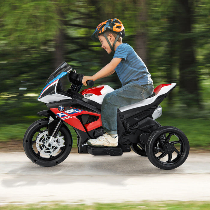 Costway 12v Enfants Rouler Sur Moto Bmw 3 Roues Electriques Sous Licence Jouet W / Lumiere Et Musique Rouge
