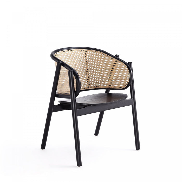 Fauteuil d’appoint en bois style industriel chic Versailles en noir et naturel - Lot de 2