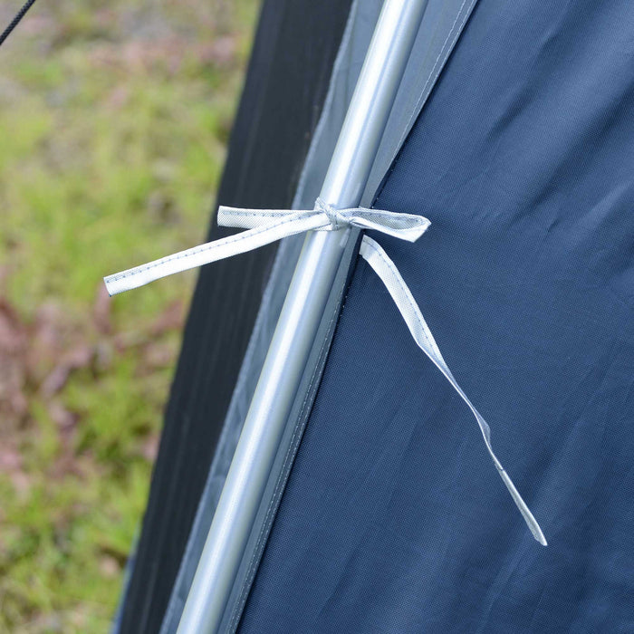 Outsunny 12'x12'x7' 5-8 Personnes Tente De Camping En Plein Air Portable Abri Resistant A L'eau Randonnee Pop Up Mesh Wall