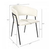 Slate Contemporary Modern Vegan Leather Metal Armchair in Ivory - Set of 2 | Fauteuil contemporain moderne en cuir vegetalien avec accoudoirs en metal, ivoire - Lot de 2