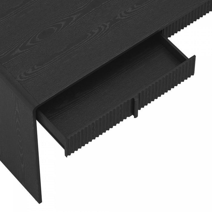 Bureau d'ecriture contemporain Novara 60\" en noir (2 tiroirs)