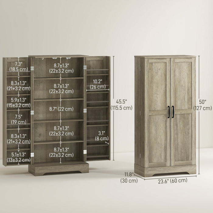 HOMCOM Armoire de cuisine, meuble de rangement pour garde-manger, gris