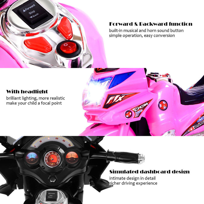 Moto Electrique A 3 Roues Pour Enfants Alimentation Par Batterie 6v Jouet Electronique