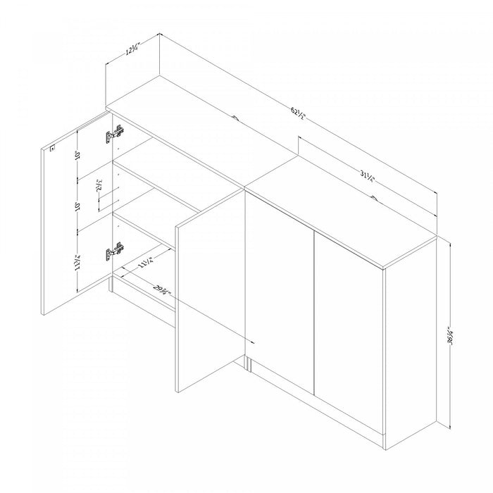  Ensemble de 2 buffets Arum avec 2 portes - chêne noir